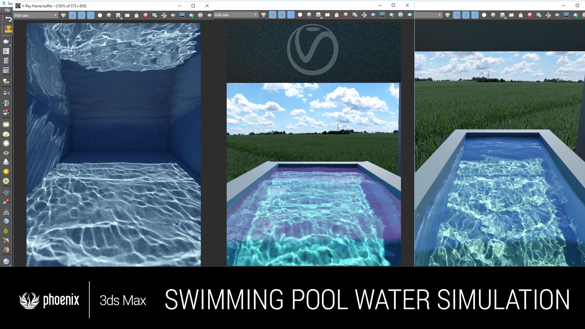 kartoffel Forladt Blive skør Swimming Pool Water VRAY NEXT - PHOENIX FD - 3DS MAX